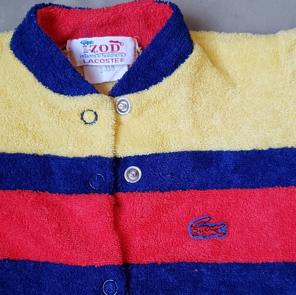 Vintage Yellow and Navy Lacoste Onesie - Picture 2 of 2